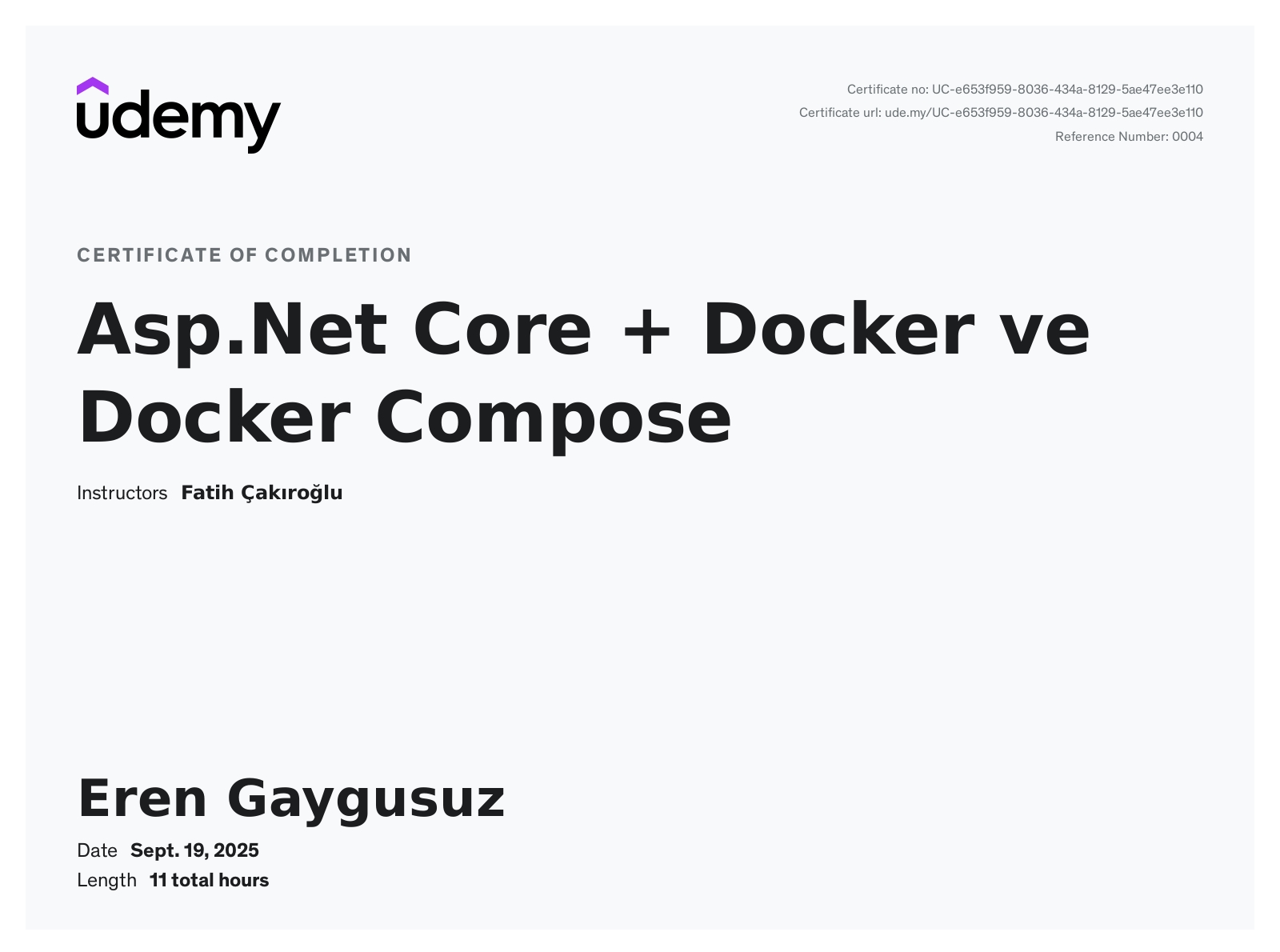 Docker and Docker Compose certificate