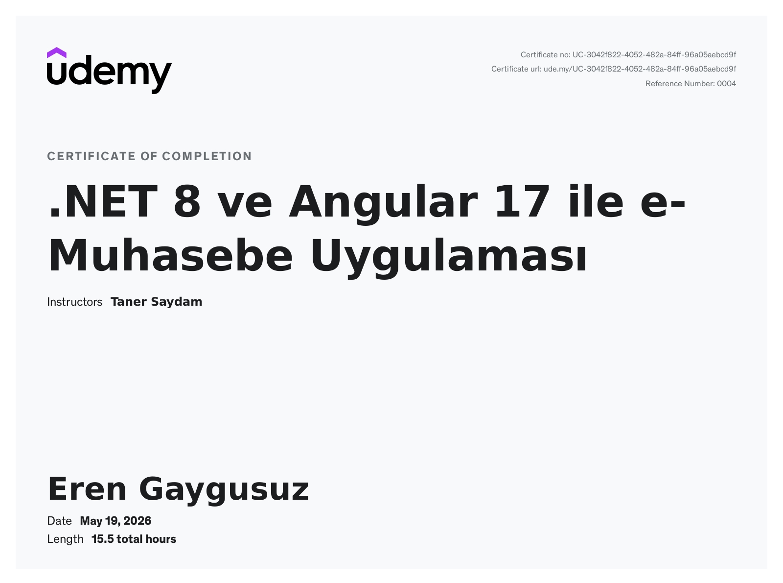 .NET 8 ve Angular 17 ile e-Muhasebe Uygulaması certificate