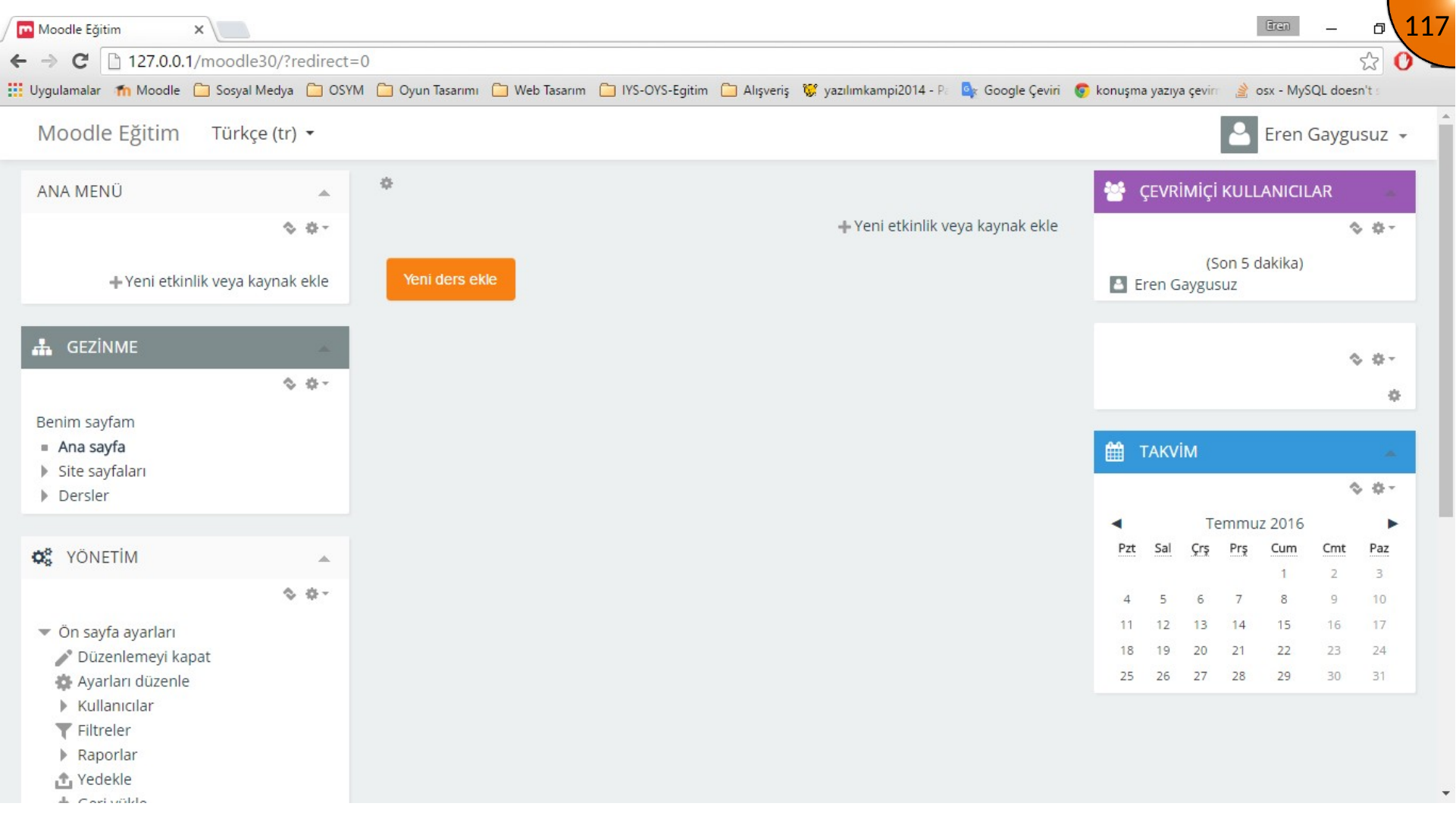 Moodle block moved to its new location