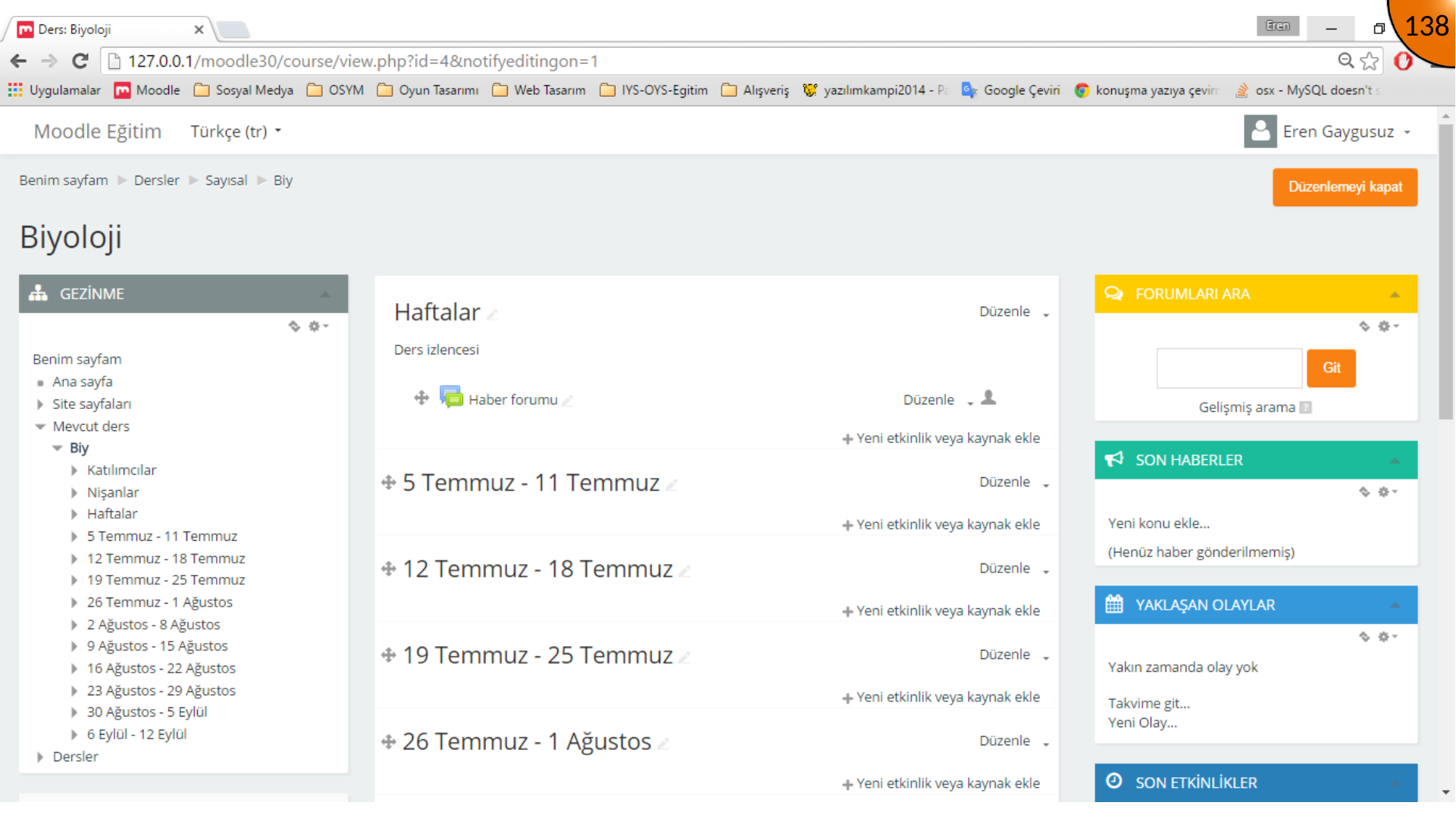 Opening the Moodle activity and resource chooser