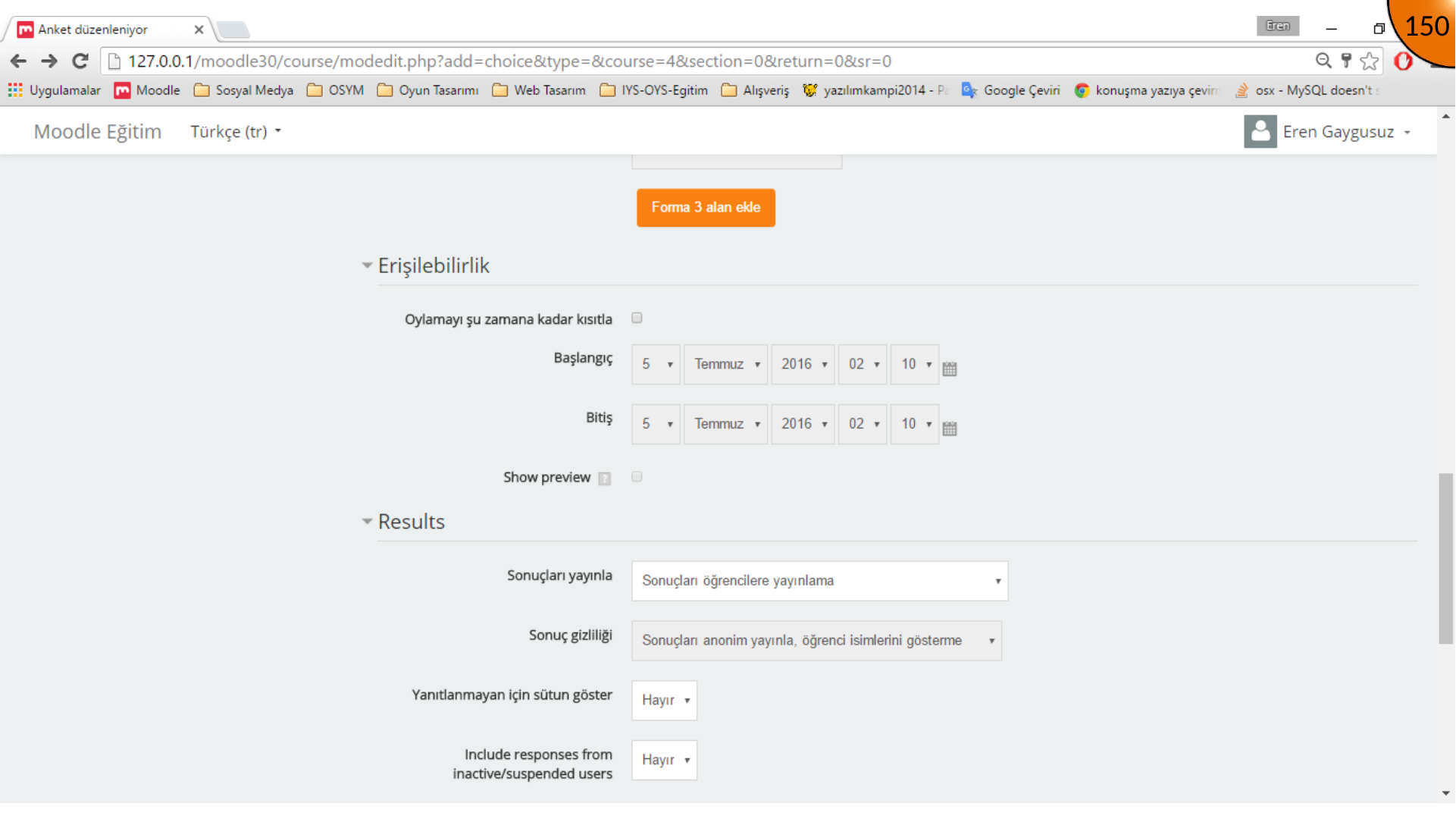 Moodle Choice completion tracking settings