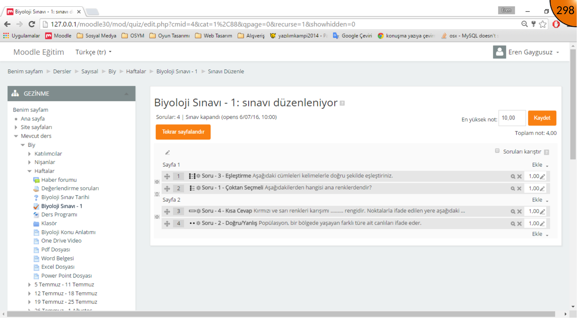 Reordering Moodle quiz questions with move handle