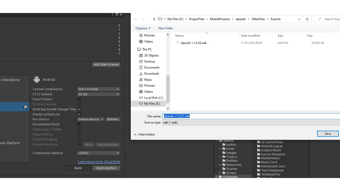Unity Build Settings while creating an Android App Bundle