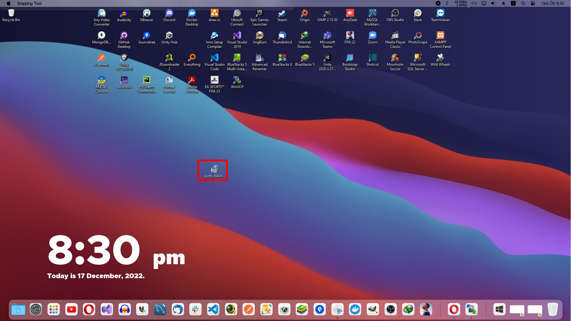 Running the PuTTY installer package