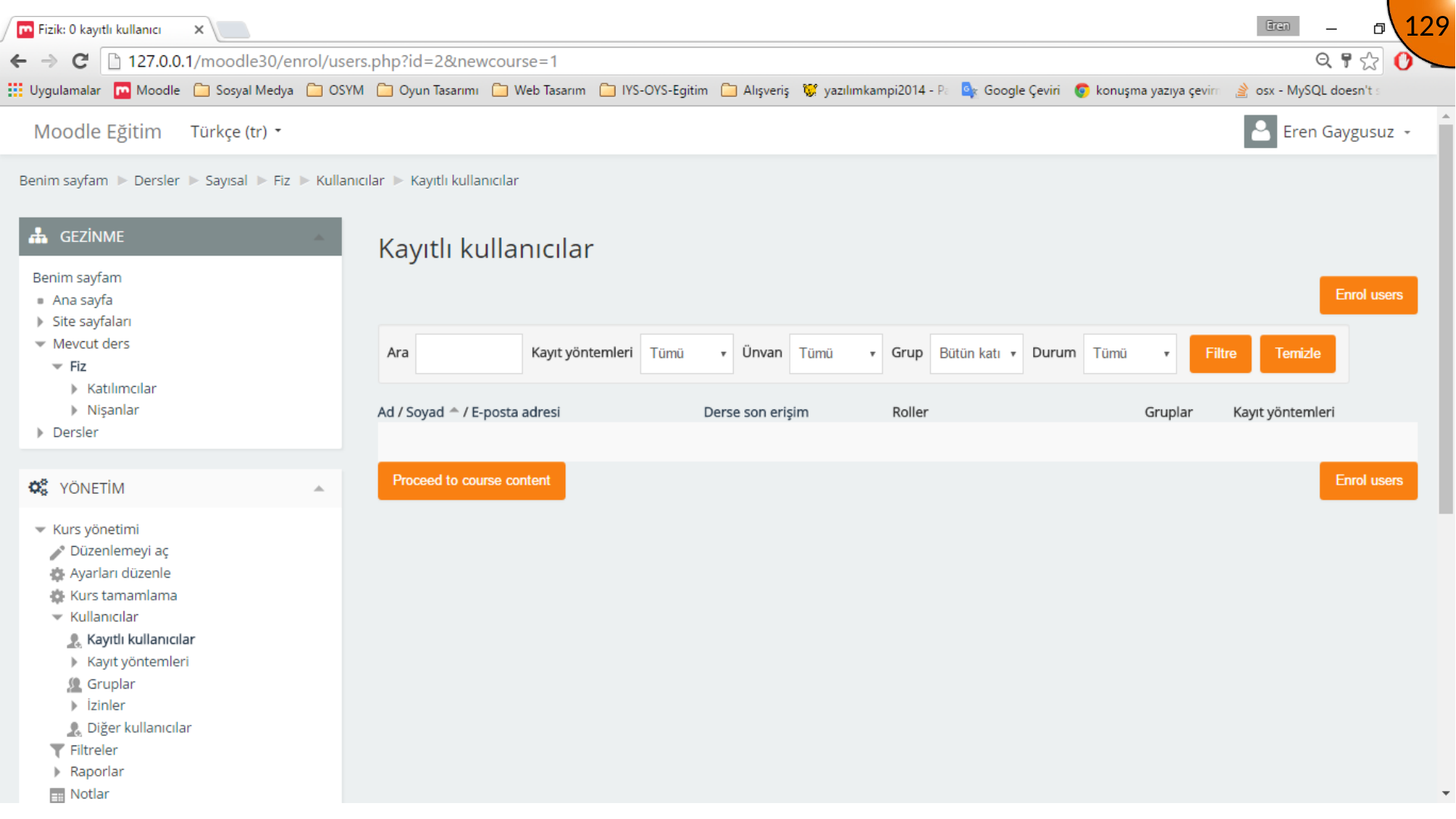 New Moodle course created