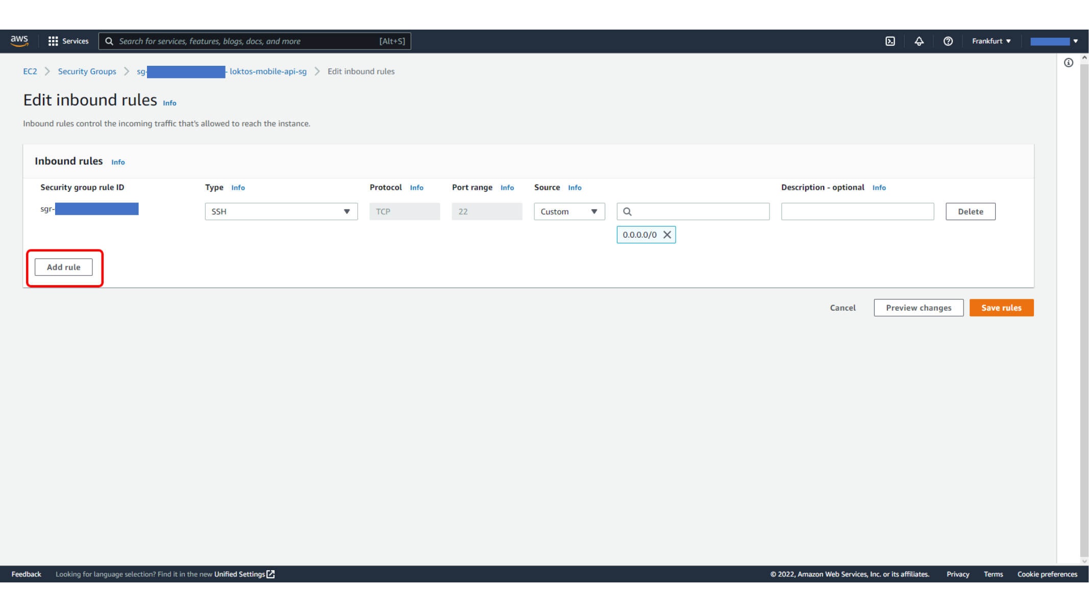 Allowing HTTP traffic from the load balancer security group