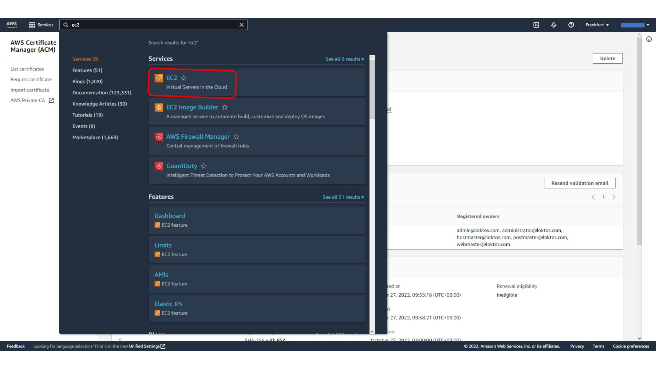 Opening target group creation in EC2
