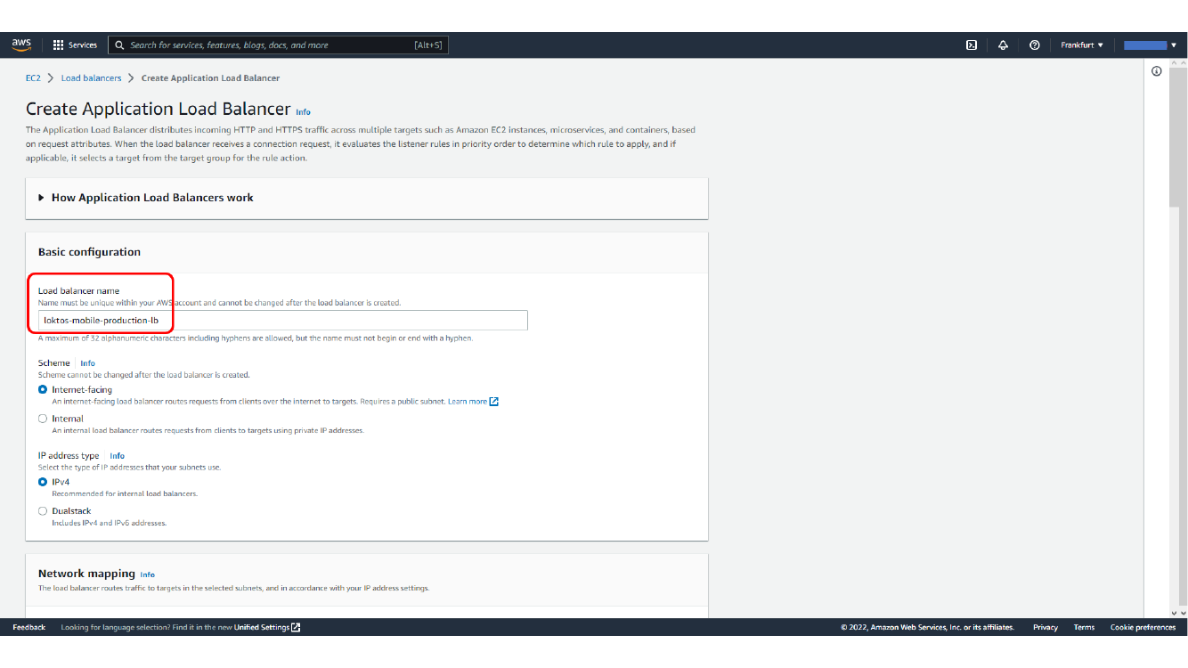 Selecting the load balancer security group