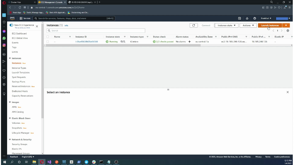 Starting the EC2 launch instance flow