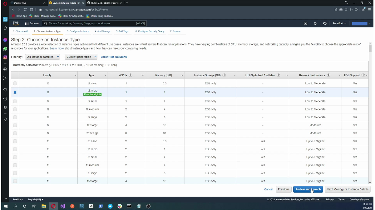 Configuring EC2 instance details