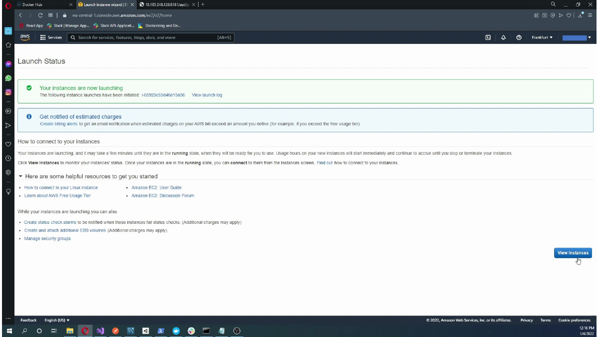 EC2 instance launch completed successfully