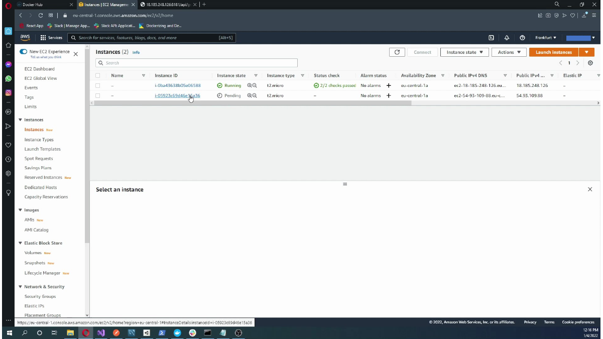 Confirming the EC2 instance is running