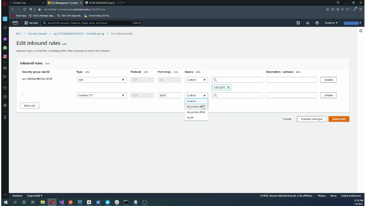 Choosing the source range for the inbound rule