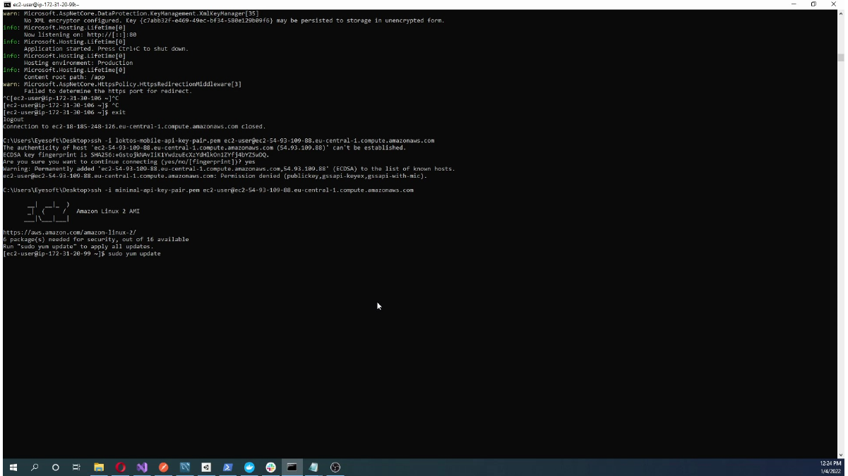 Running initial package commands after SSH connection
