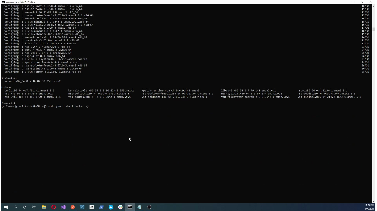 Configuring Docker service and user permissions on EC2