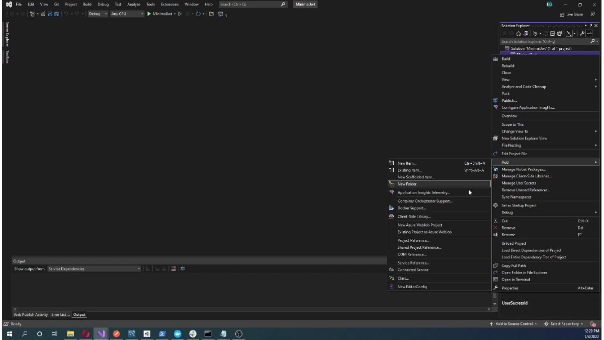 Adding Docker support to the ASP.NET Core project
