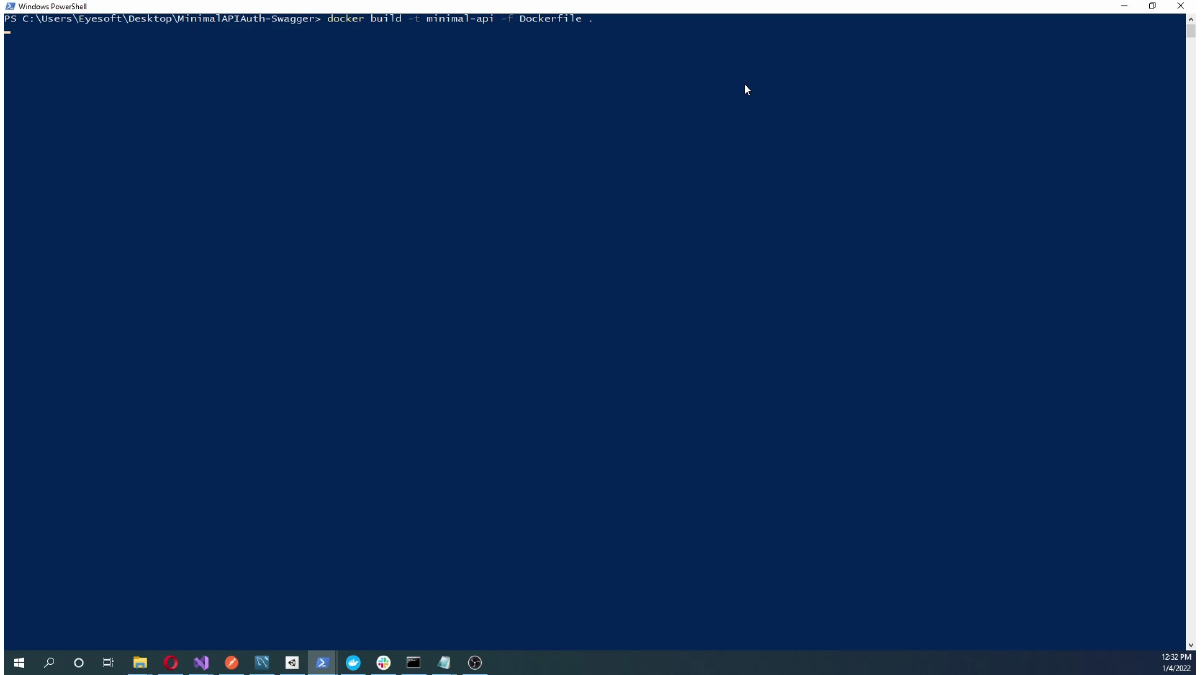 Opening PowerShell for Docker commands