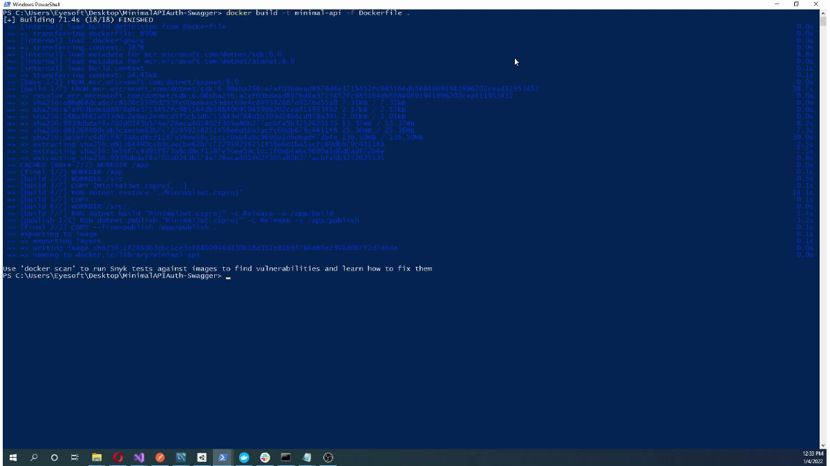 Running Docker build or login commands in PowerShell