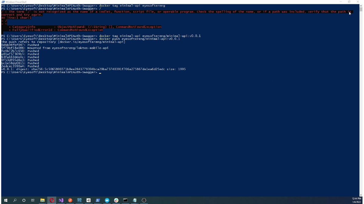 Pushing the Docker image to Docker Hub