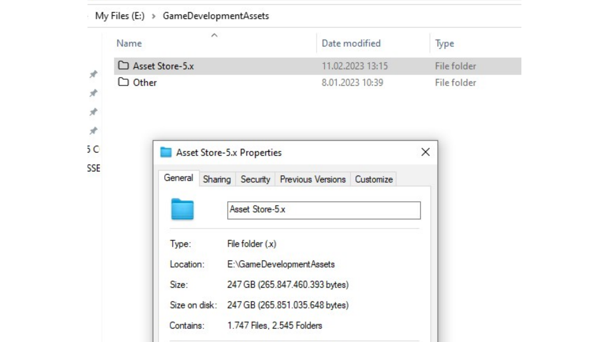 New Unity Asset Store target folder on another drive