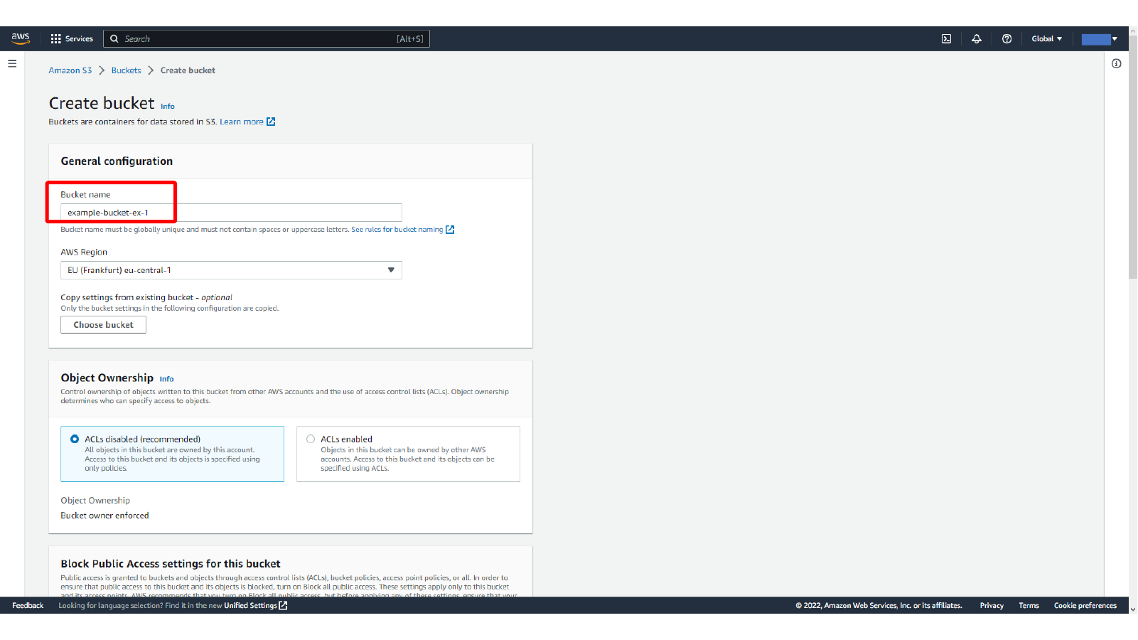 Creating a second S3 bucket for private access testing