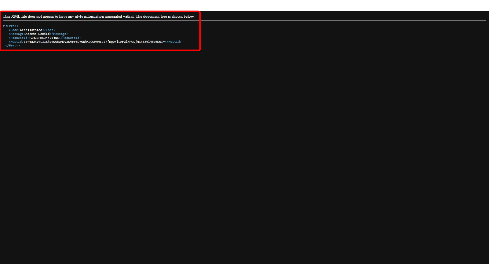 Testing the public S3 object URL from the browser