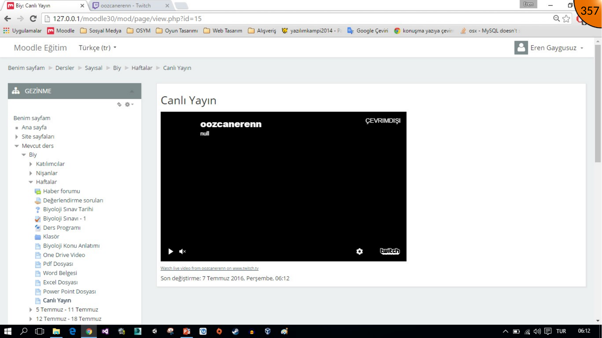 Transition from embedded Twitch player to broadcasting software setup