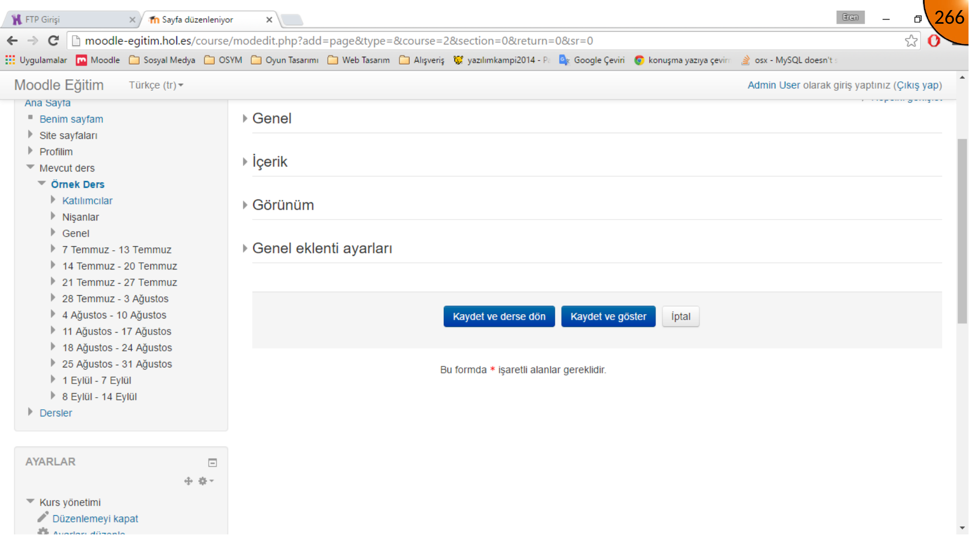 Saving Moodle page with hosted video