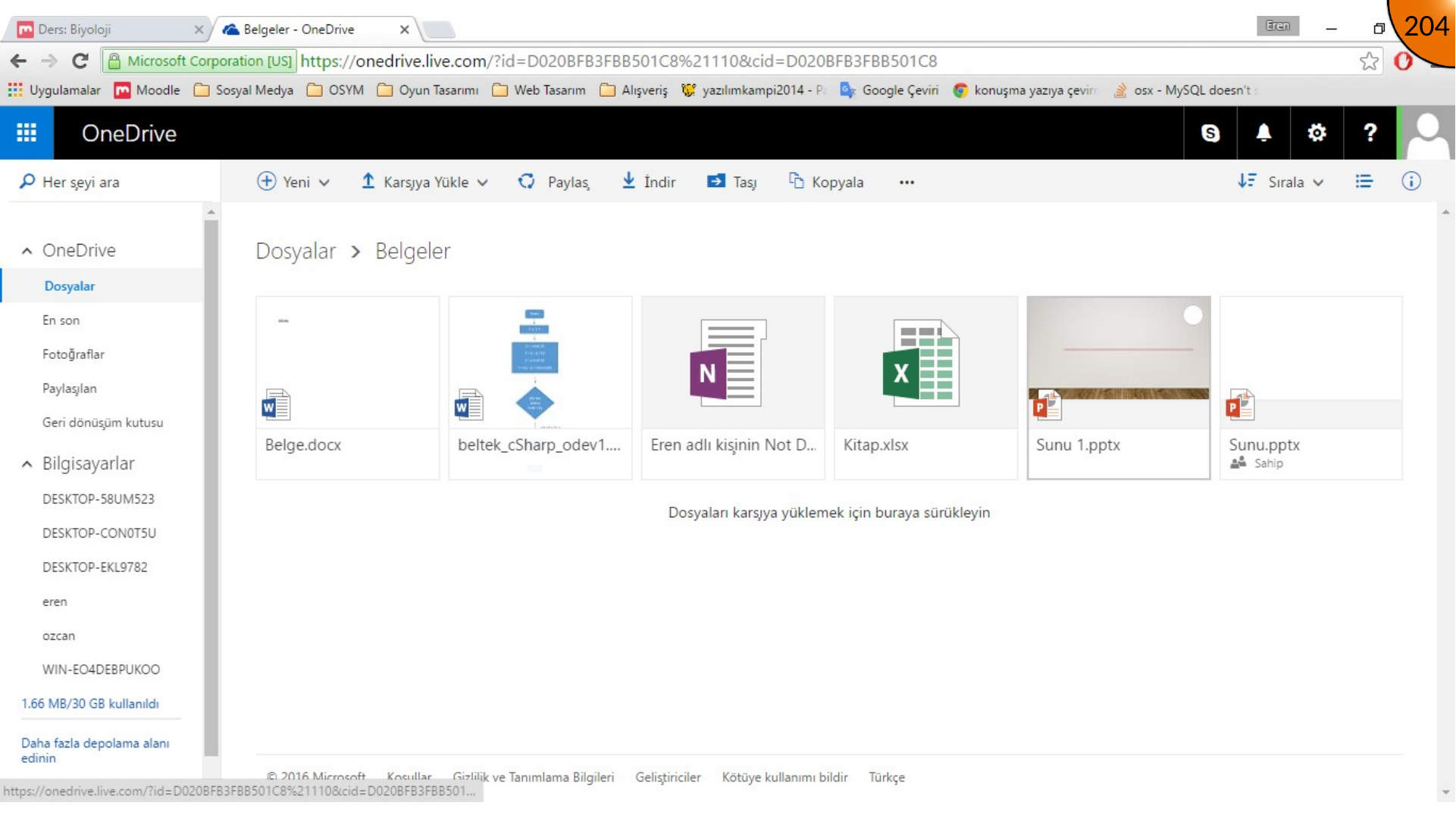 Word, Excel, and PowerPoint files uploaded to OneDrive