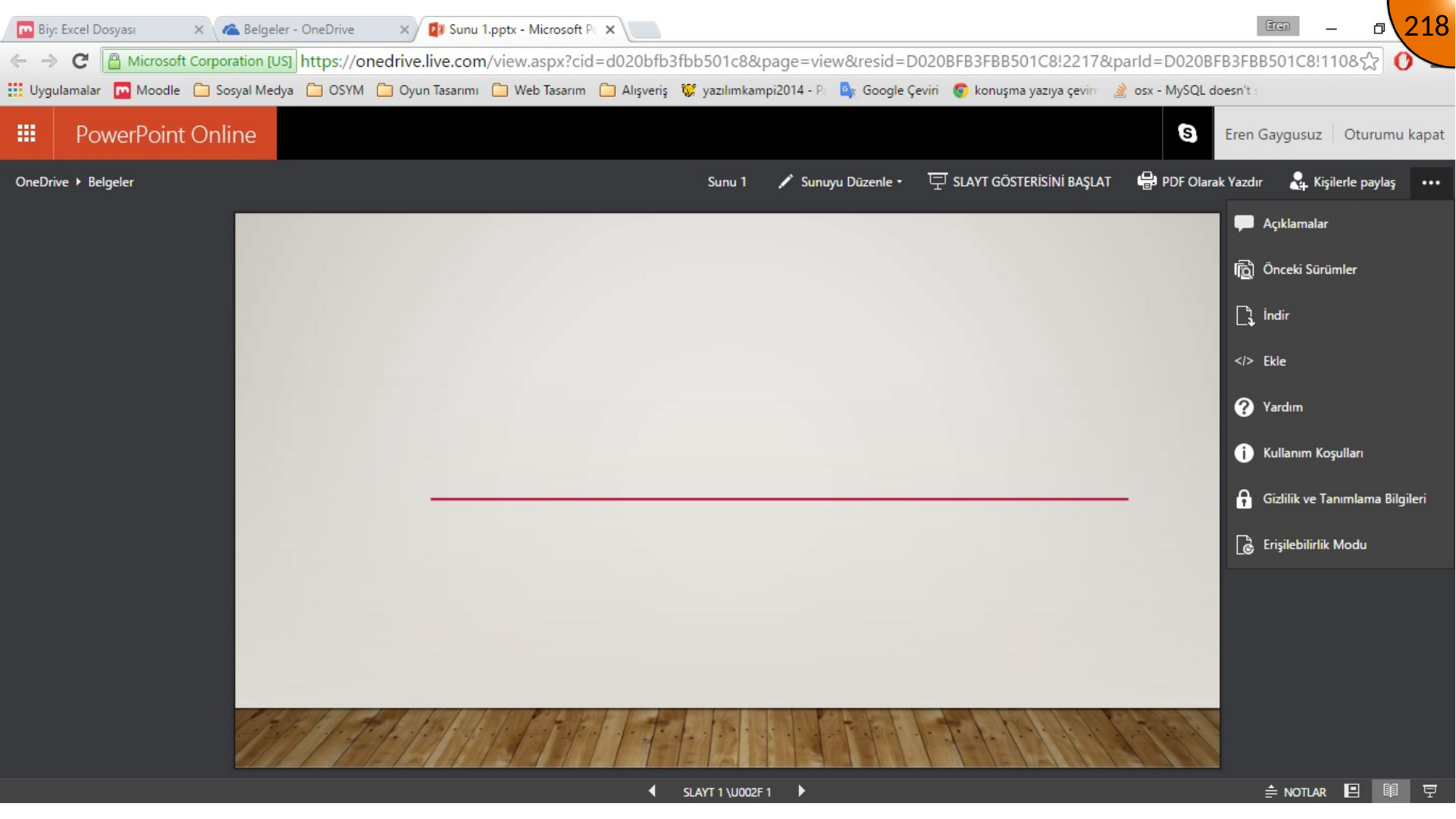 Opening PowerPoint presentation embed option