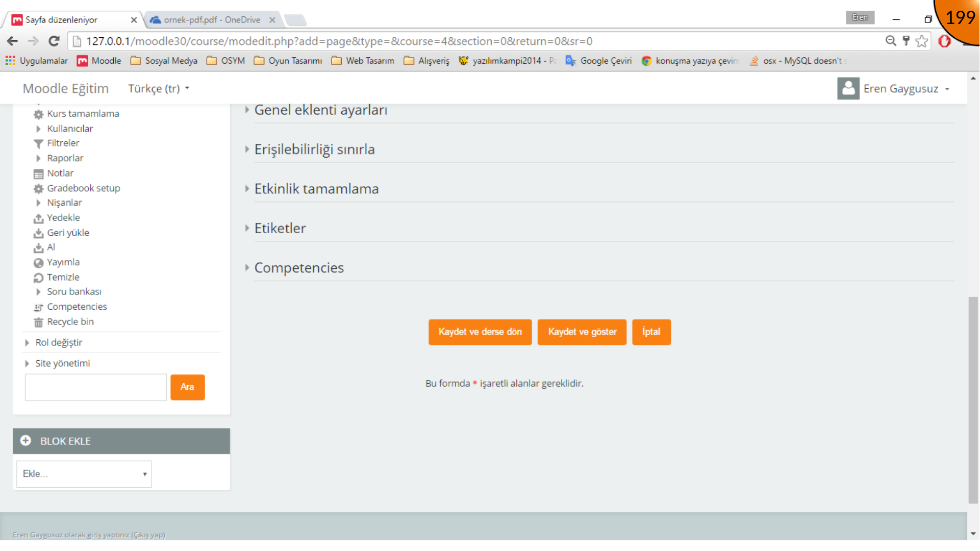 Pasting PDF embed code into Moodle