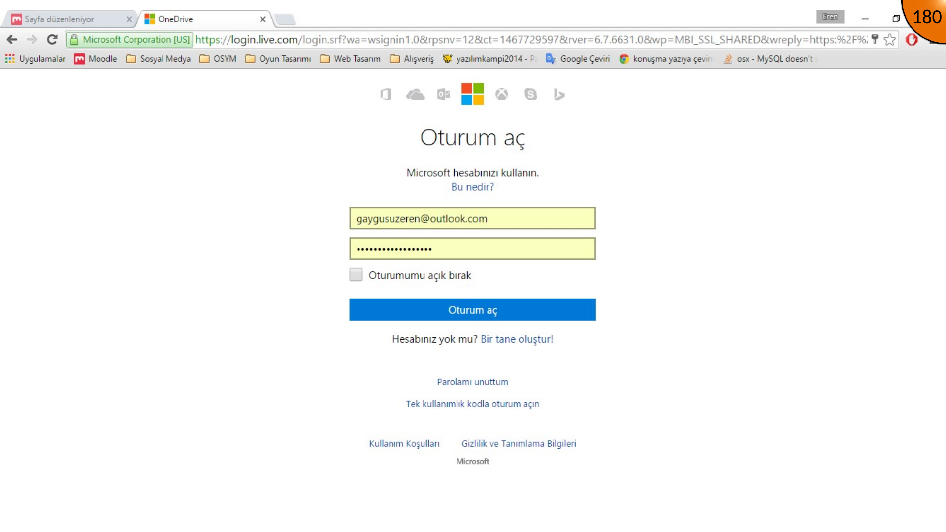 Signing in to OneDrive