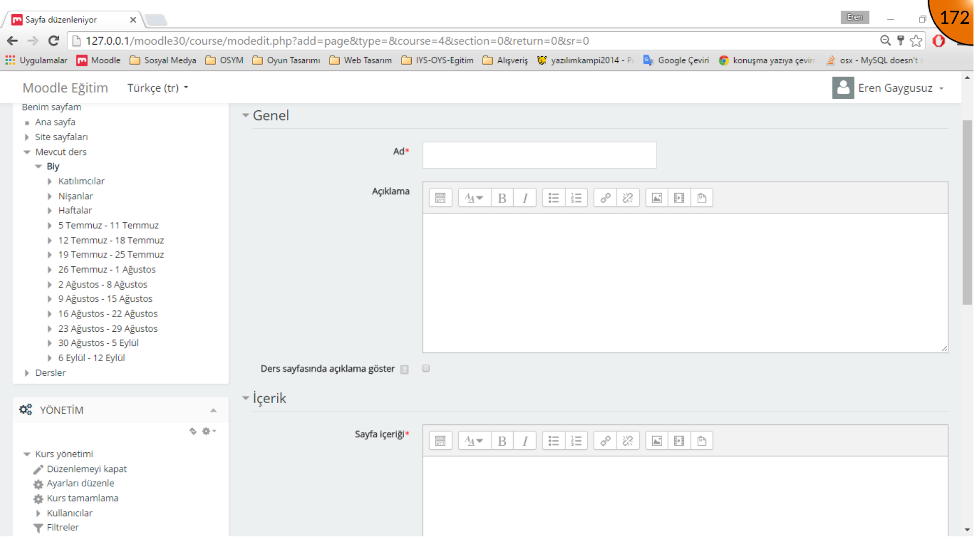 Moodle Page general settings
