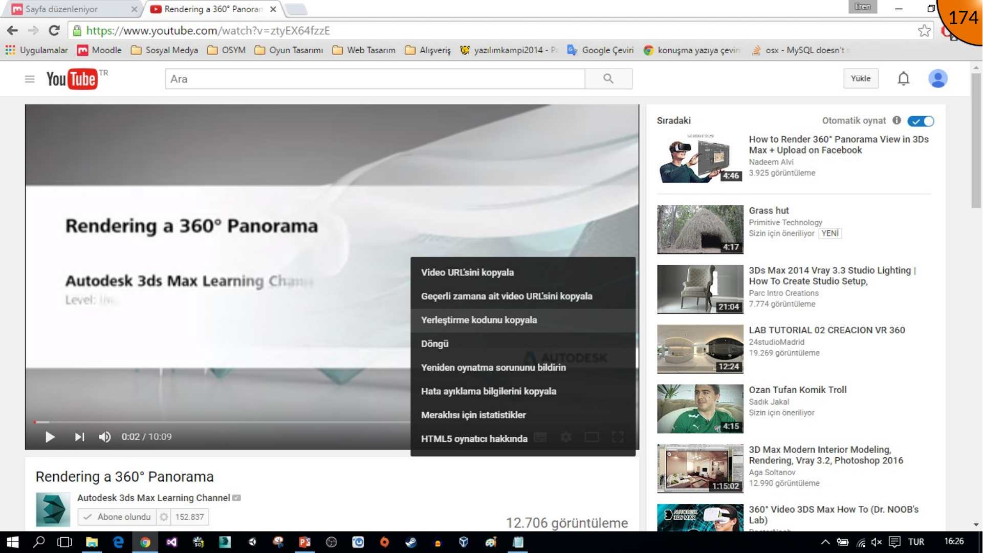 Copying a YouTube embed code