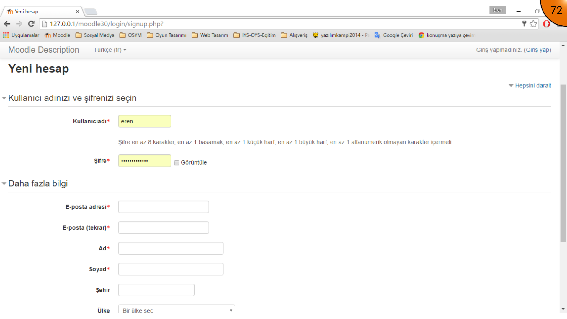 Archived local Moodle registration error caused by missing email configuration
