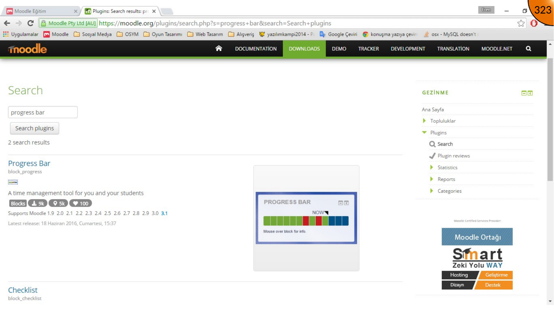 Opening Progress Bar plugin result