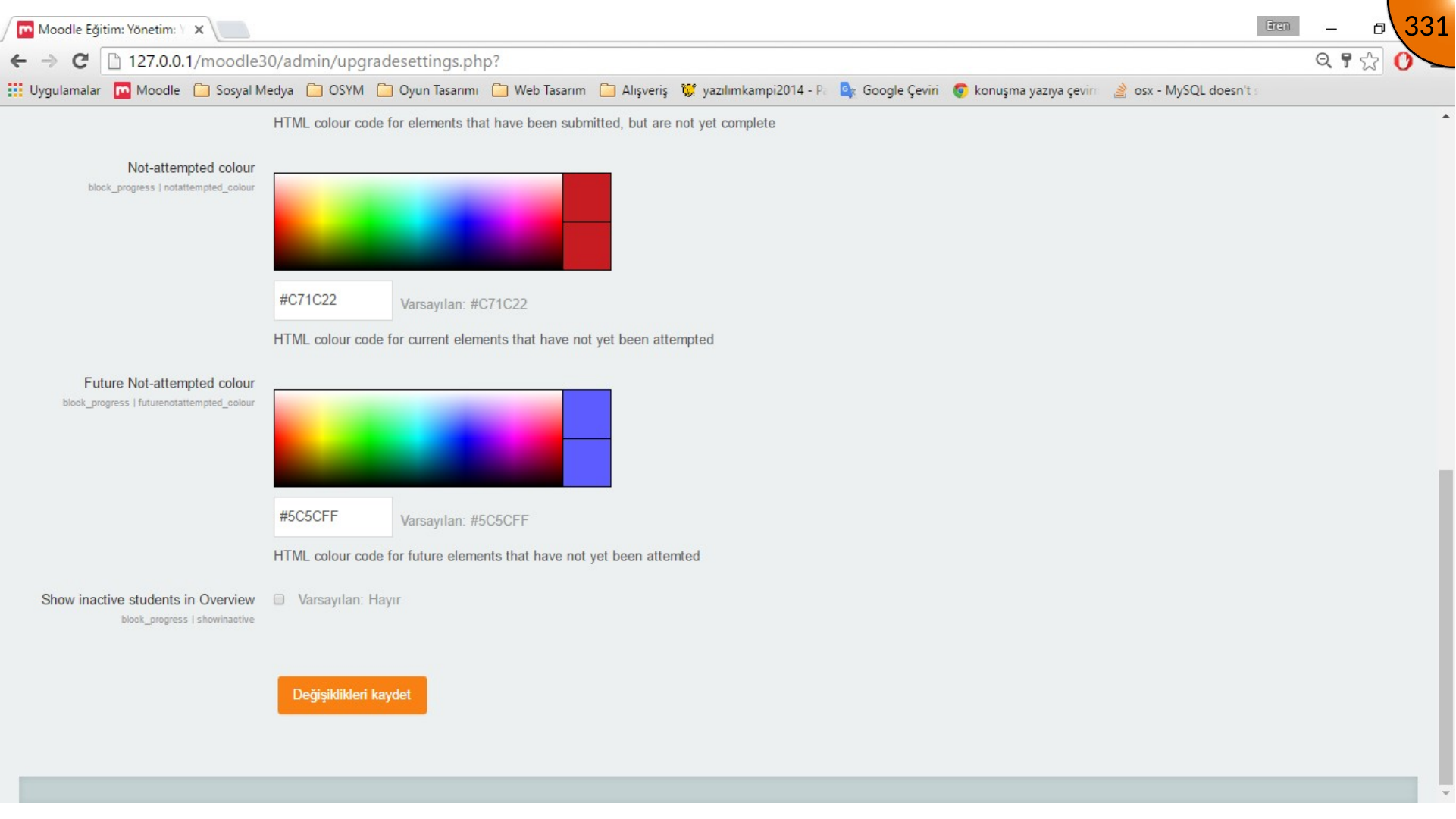 Saving Moodle plugin settings