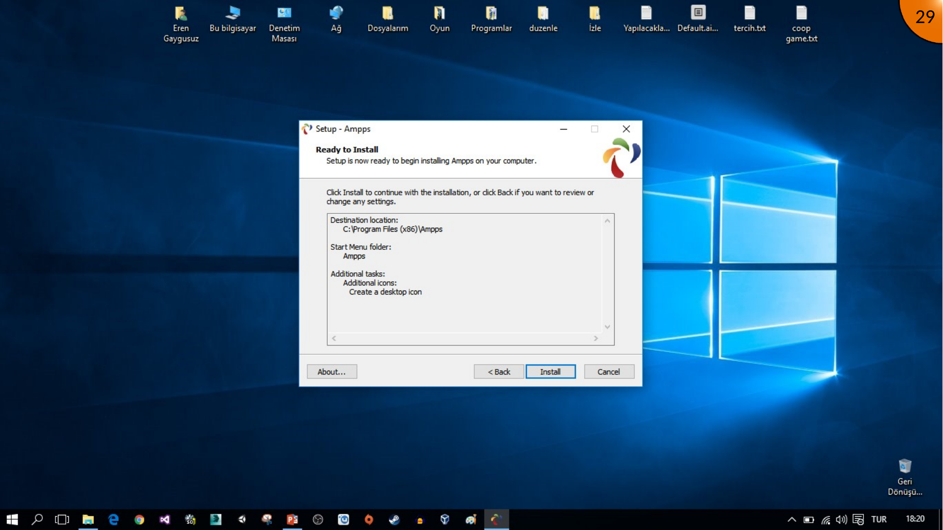 Starting the AMPPS installation