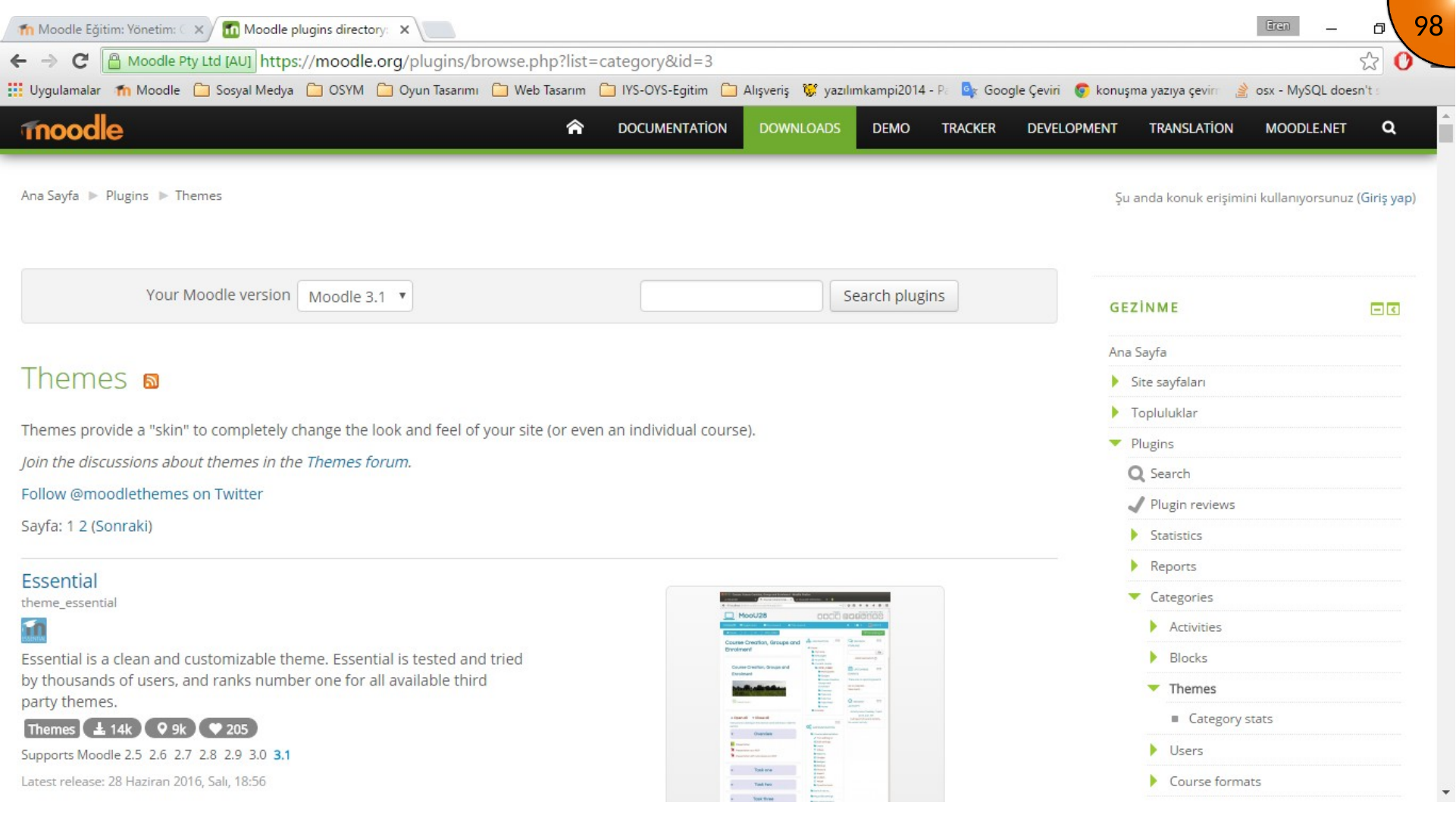 Moodle theme plugin directory