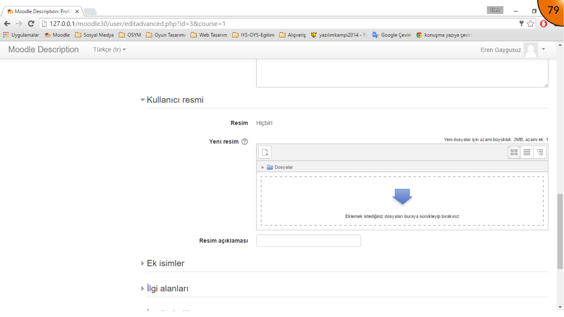 Uploading a Moodle user profile image
