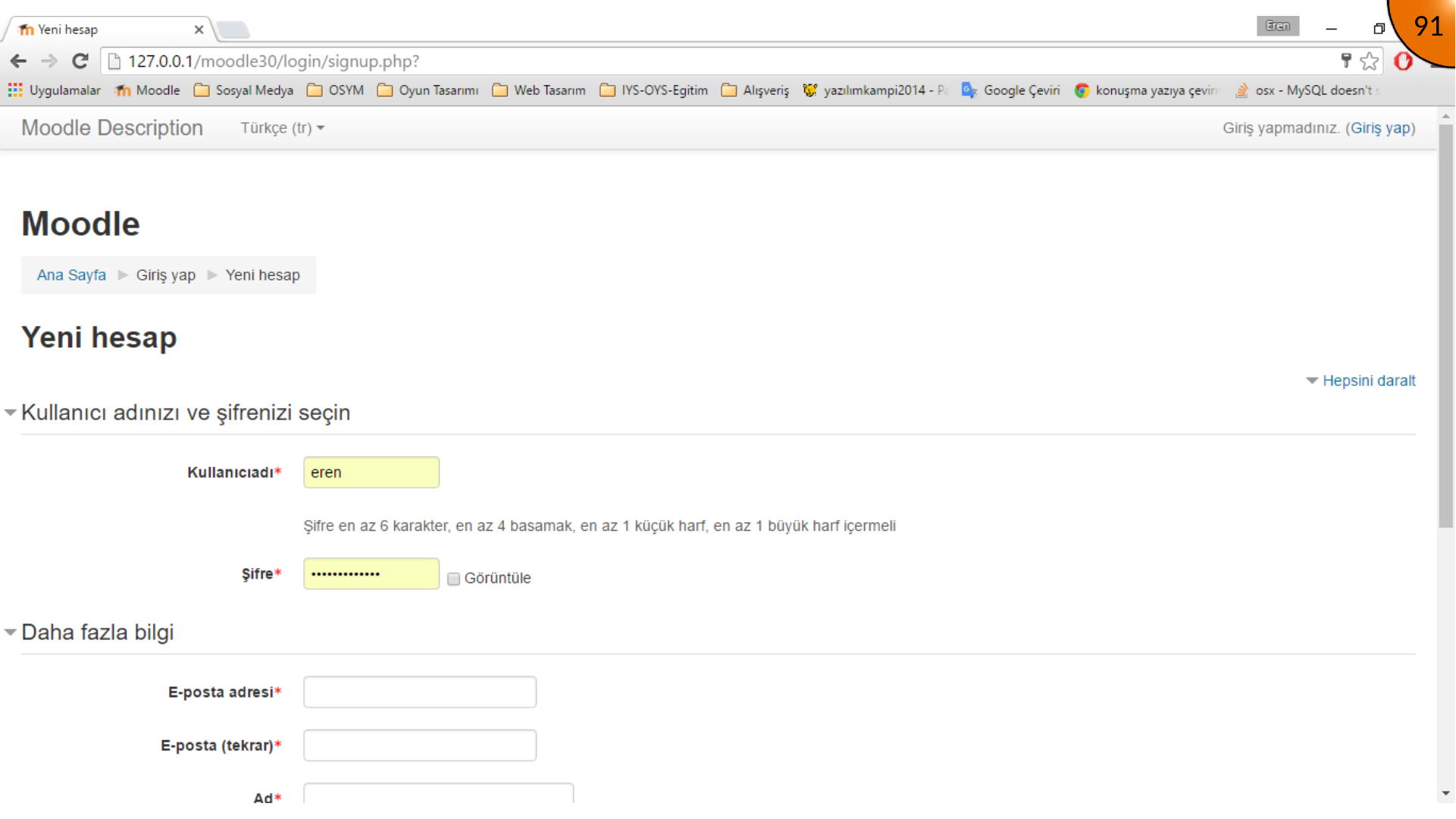 Moodle user management workflow completed