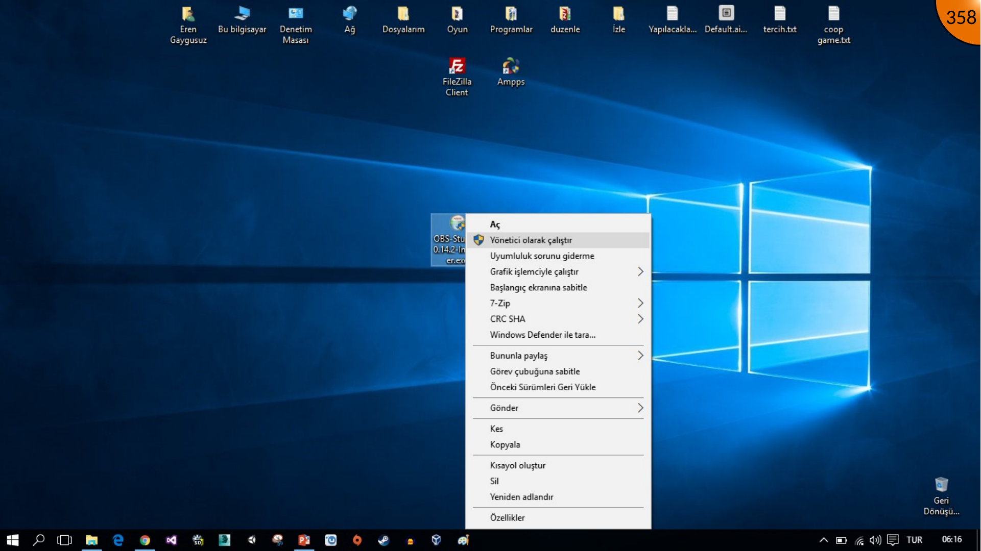 Launching OBS Studio installer as administrator