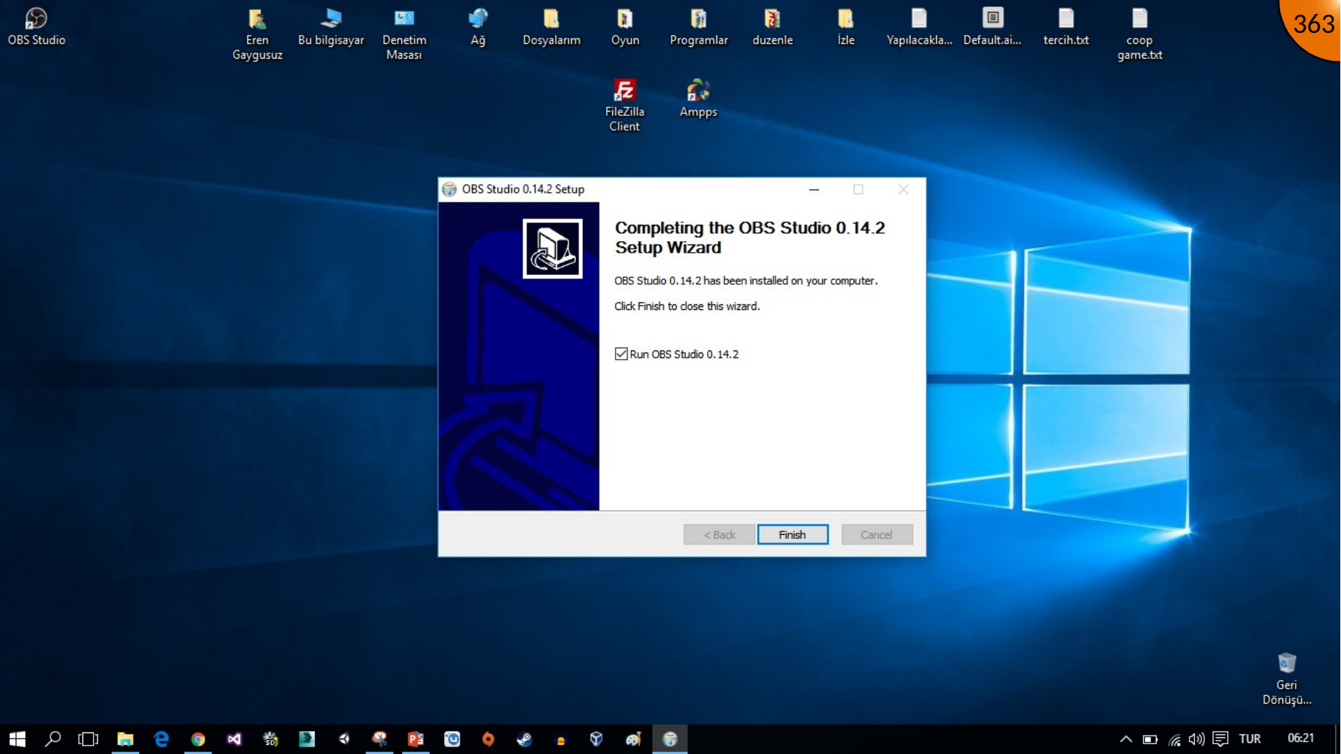 Finishing OBS installation