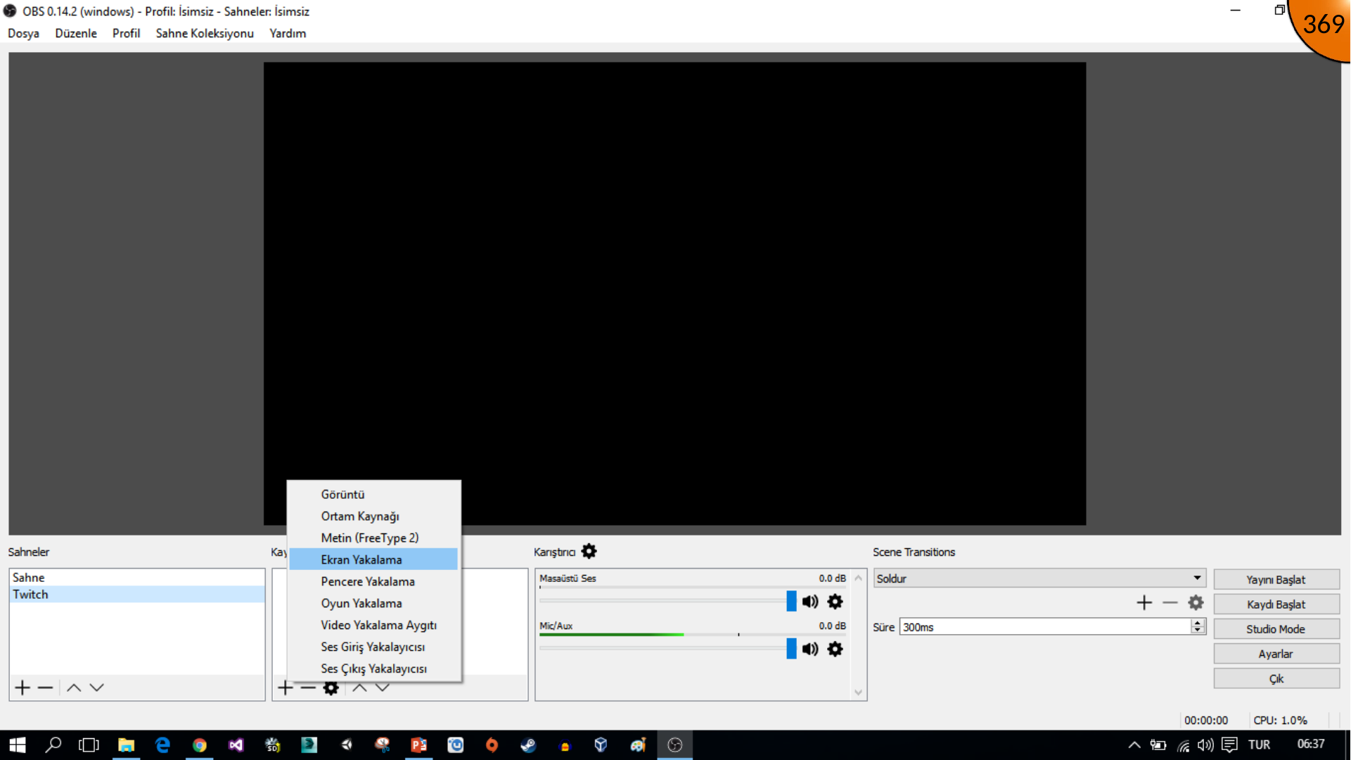Selecting OBS display capture source