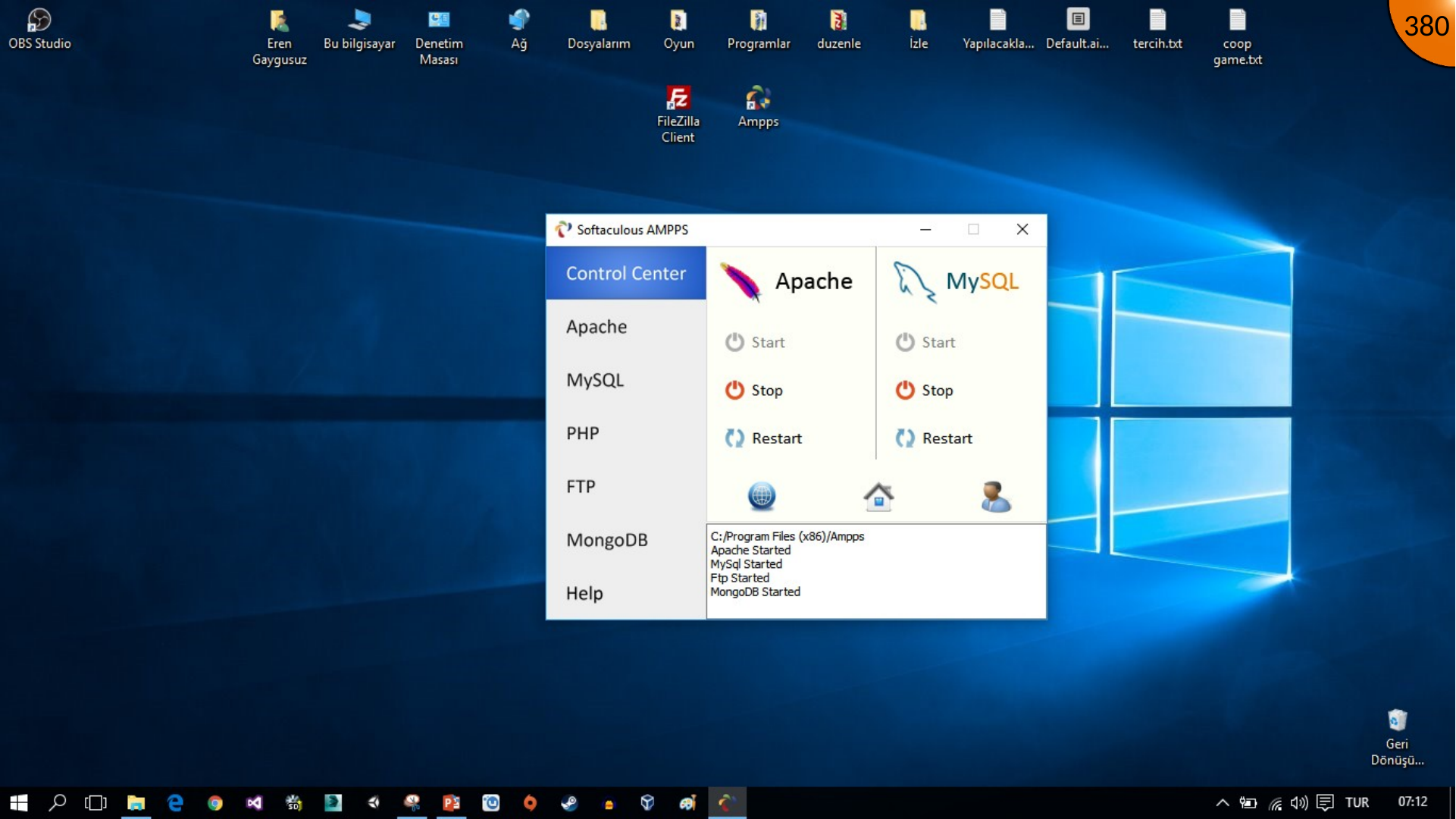 Stopping local services before exiting local server application