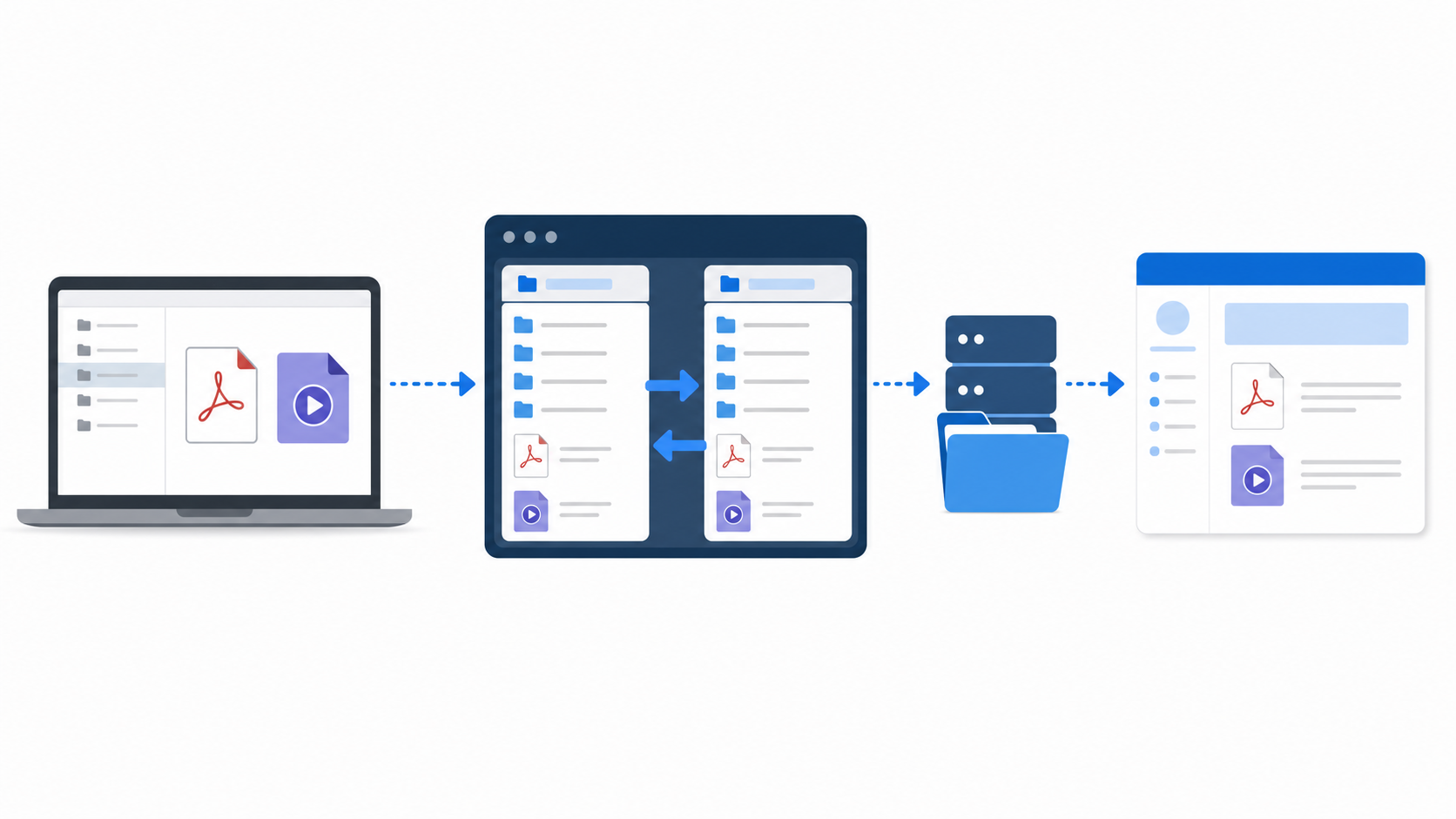 Local files transferred over FTP to a hosted Moodle course
