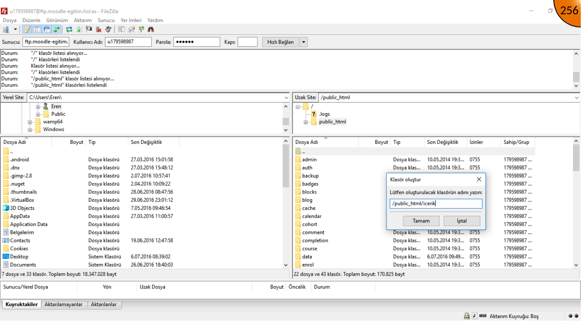 Naming remote content folder