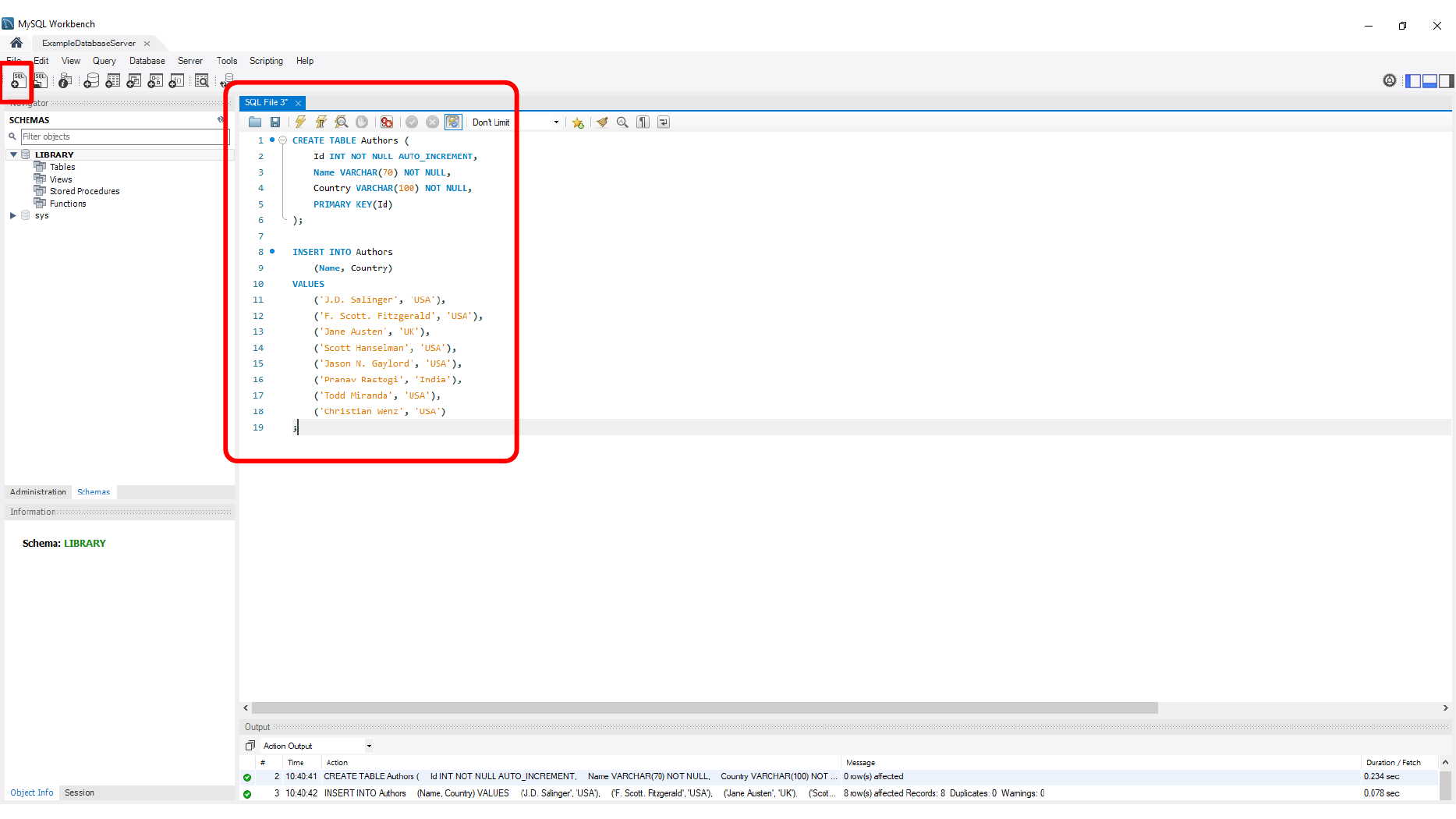 Configuring table columns and keys
