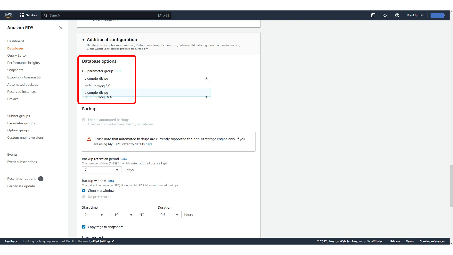Applying the RDS parameter group change