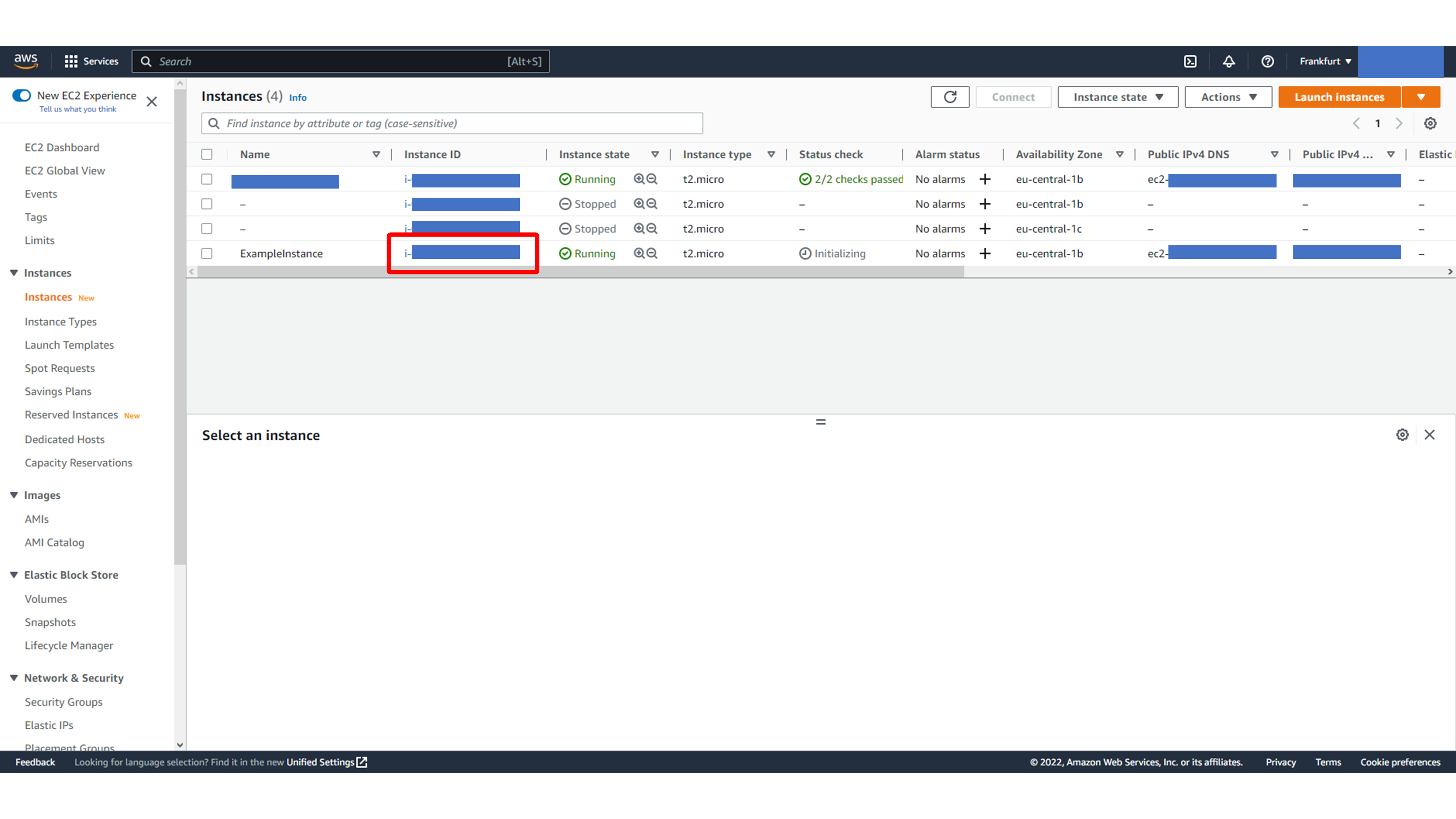 EC2 instance state column